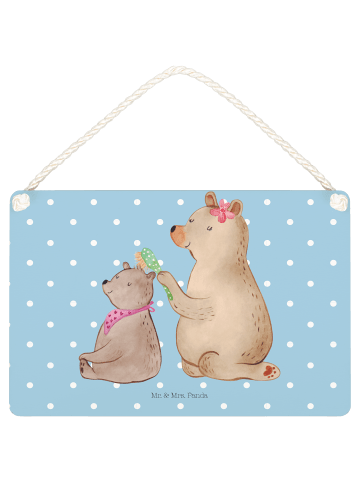Mr. & Mrs. Panda Türschild Bär Kind ohne Spruch in Blau Pastell