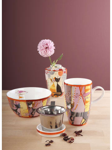 Goebel Teetasse mit Deckel und Sieb " Rosina Wachtmeister - Sottosopra " in Bunt