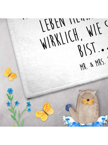 Mr. & Mrs. Panda Handtuch Tintenfisch mit Spruch in Weiß