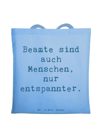 Mr. & Mrs. Panda Jutebeutel Spruch Beamtin Entspannt mit Spruch in Sky Blue