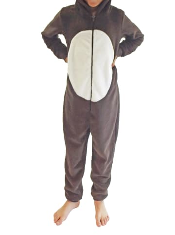 NORMANN Jumpsuit Overall Onesie Schlafanzug Tier - 50996 in Braun