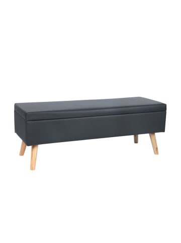 relaxdays Sitzbank in Schwarz - (B)110 x (H)40 x (T)40 cm