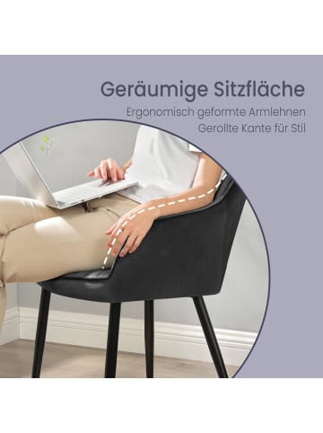 SONGMICS Esszimmerstuhl Tyra in Schwarz - (B)62.5 x (H)85 x (T)60 cm