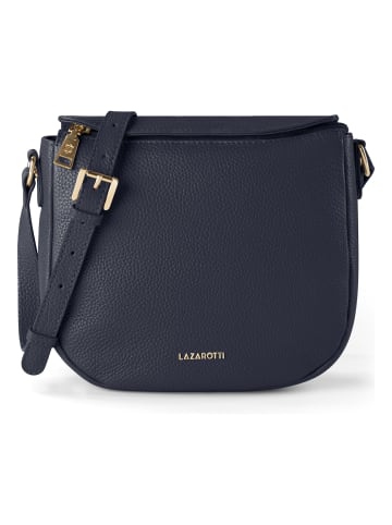 Lazarotti Bologna Leather Crossbody Umhängetasche Leder 25 cm in navy