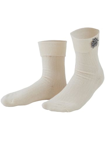 tectake Kurze Trachtensocken mit Muster, beige