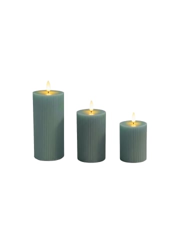 relaxdays 3 x LED Kerzen in Khaki