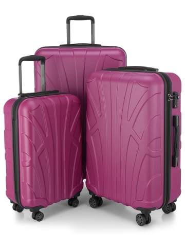 suitline Suitline - 3er Koffer-Set in Magenta