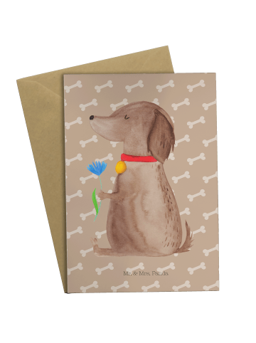 Mr. & Mrs. Panda neujahrskarte Hund Blume ohne Spruch in Hundeglück