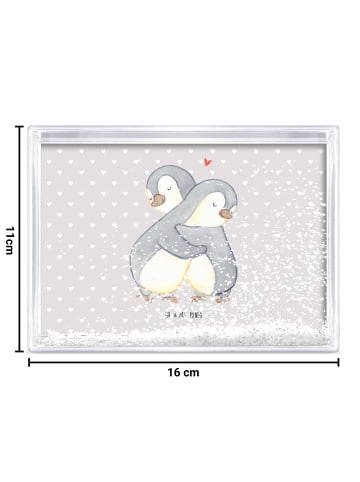 Mr. & Mrs. Panda Schneerahmen Pinguine Kuscheln ohne Spruch in Grau Pastell