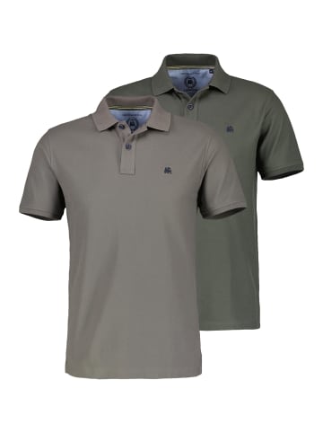 Lerros Poloshirt Basic in grau / dunkelgrün