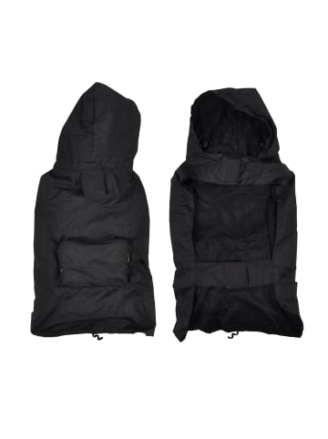 dynamic24 Hunde Regenjacke Kapuze Jacke Mantel  in Schwarz
