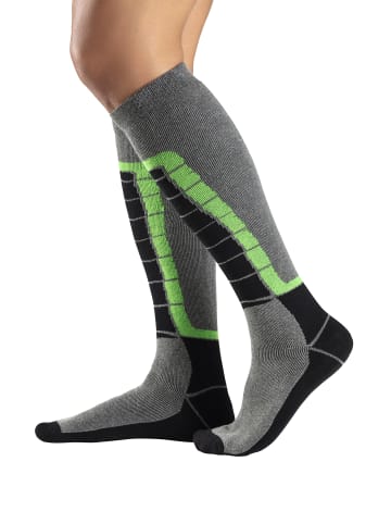 H.I.S Skistrümpfe in 1x schwarz, 1x grau meliert