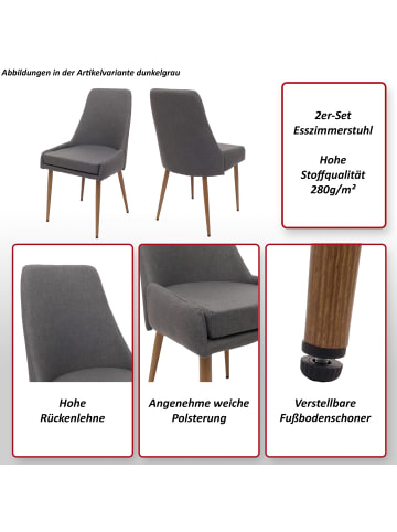 MCW 2er-Set Esszimmerstuhl O27, Dunkelgrau