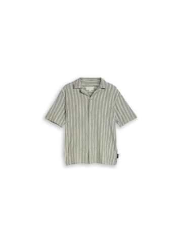 TOM TAILOR Denim Halbarmhemd in sea spray green stripe