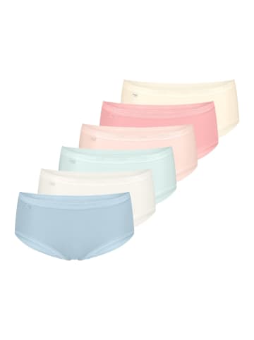 Sloggi Midi Slip Basic+ in Sea blue light / red yellow