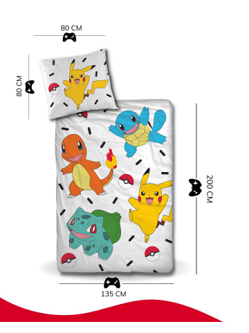 Pokémon Kinder-Bettwäsche Flanell "Pokemon Pikachu & Friends" in Bunt