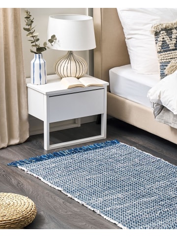Beliani Kurzflor BESNI in Blau - (W) 80 x (H) 1 x (L) 150 cm