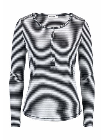 Hessnatur Hessnatur Softrib Streifen Henley Fitted aus Bio-Baumwolle und Modal in marine