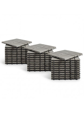 home24 33er-Set Terrassenfliese Granyo 30x30 cm in Hellgrau