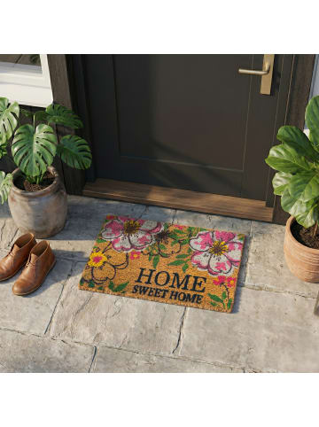 relaxdays Fußmatte "Home Sweet Home" in Bunt - 60 x 40 cm