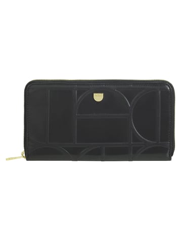DuDu Up Geldbörse RFID Schutz Leder 20 cm in black-nude