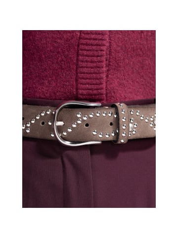 b.belt Nietengürtel Leder in dark taupe