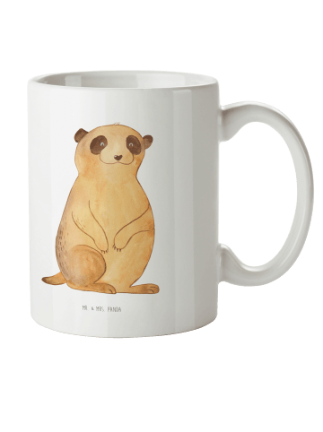 Mr. & Mrs. Panda Kindertasse Erdmännchen ohne Spruch in Weiß