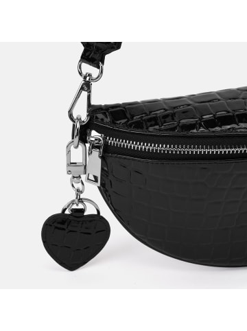 Seidenfelt Nesna Umhängetasche 27 cm in croco print black