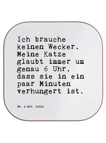 Mr. & Mrs. Panda Coaster Ich brauche keinen Wecker.... mit Spruch in Weiß