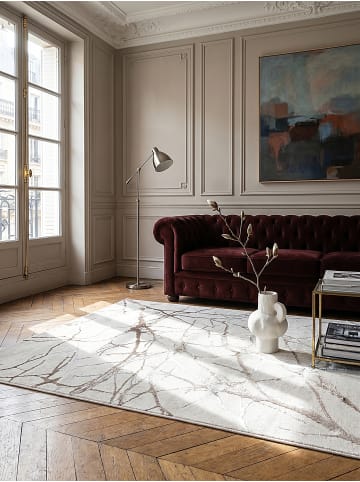KADIMA DESIGN Teppich Kurzflor Abstrakt pflegeleicht Wohnzimmer Schlafzimmer Flur in Creme