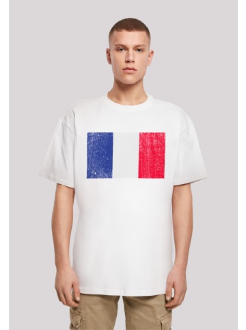 F4NT4STIC T-Shirt France Frankreich Flagge distressed in weiß