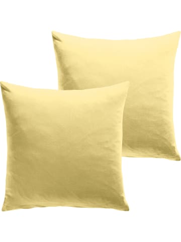 REDBEST Single-Jersey Kuschelkissenbezug 2er-Pack San Francisco in hellgelb
