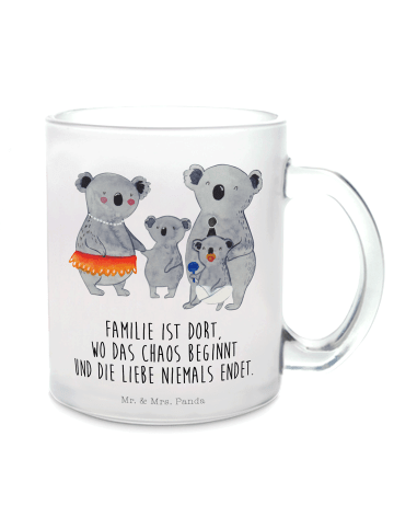Mr. & Mrs. Panda Becher Koala Familie mit Spruch in Transparent