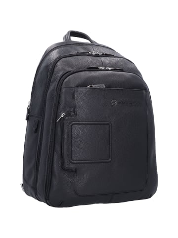 Piquadro Vibe Rucksack Leder 43 cm Laptopfach in black