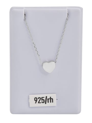 Adeliás Damen Halskette mit Anhänger – Herz aus 925 Silber in silber
