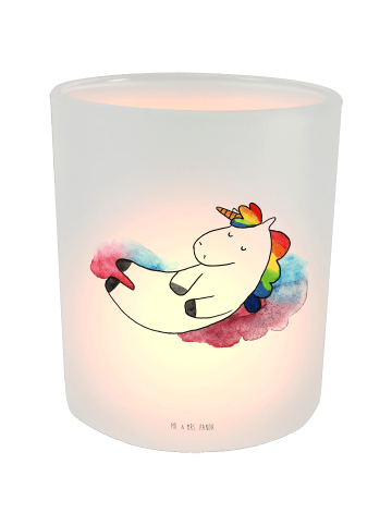 Mr. & Mrs. Panda Windlicht Einhorn Wolke 7 ohne Spruch in Transparent