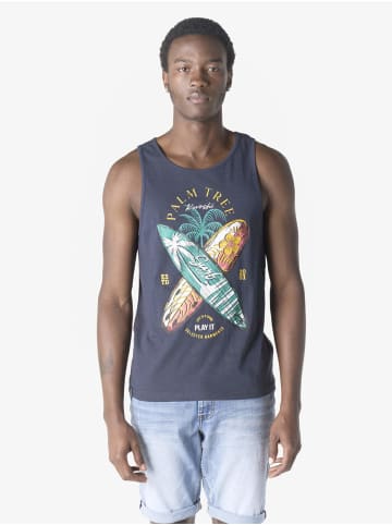 KOROSHI Herren t-shirt aus baumwolle mit trÃ¤gern in blau