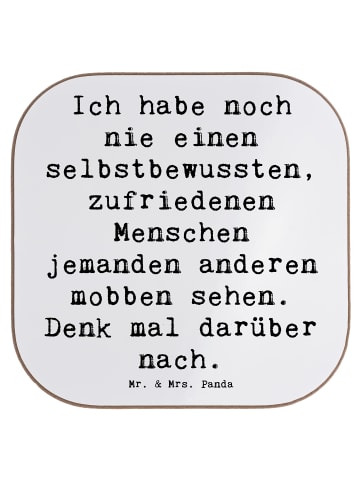 Mr. & Mrs. Panda Tischuntersetzer Spruch Mobbing bewältigen mit ... in Weiß
