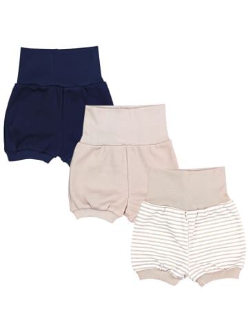 TupTam 3er- Set Sommershorts in beige/blau