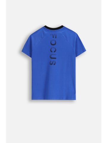 Coccodrillo Baumwoll-T-Shirt mit kurzen Ärmeln in kobaltblau