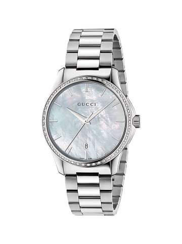 Gucci Uhr aus Edelstahl mit Perlmutt Ziffernblatt Model YA126444