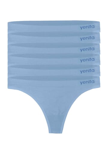 Yenita® 6er Pack Seamless Basic String in blue fog
