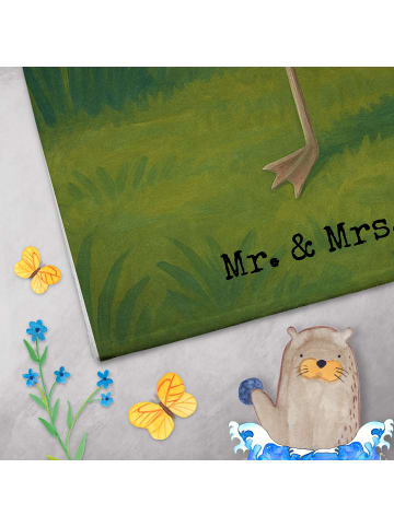 Mr. & Mrs. Panda Gästehandtuch Flamingo Classic Design ohne Spruch in Weiß