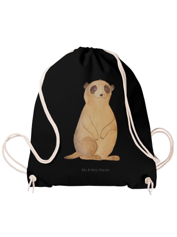 Mr. & Mrs. Panda gym tasche Erdmännchen ohne Spruch in Schwarz