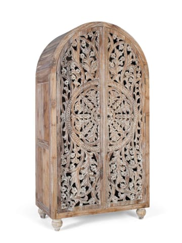 Giner y Colomer Teakholzschrank mit handgefertigten Schnitzereien, 188 cm