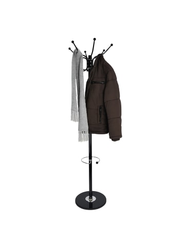 relaxdays Garderobenständer in Schwarz - (H)176,5 x Ø 36,5 cm