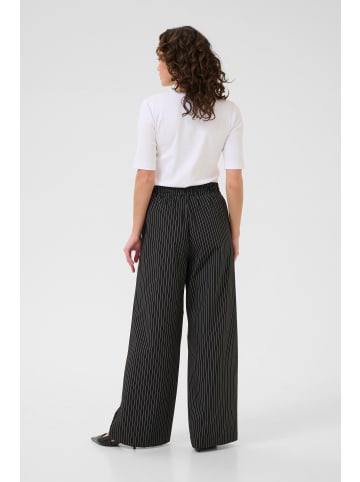 Kaffe Casual Hose KAeliana Loose fit in Black / Chalk Pinstripe