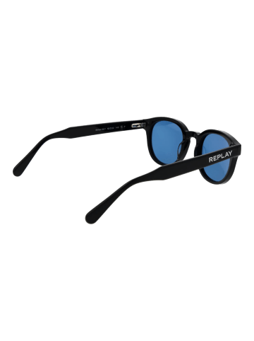 Replay Unisex Sonnenbrille Panto Schwarz
