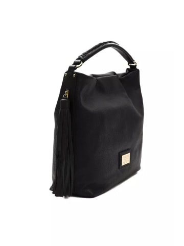 Pompei Donatella Schwarz Leder Damen Schulter Tasche