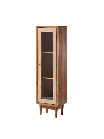 home24 home24 Massiver Midischrank (1er Set) - Akazie - Massivholz Akazie & Metall - 38.0 x 137.0 x 30.0 cm in Akazie
